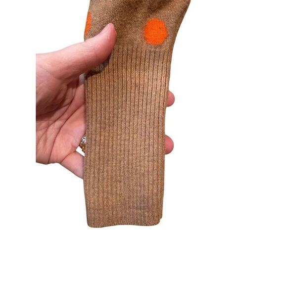 Gap Women's M Orange Polka Dot Pullover Sweater Long Sleeve Crew Neck - Picture 4 of 9